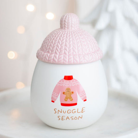 Duftlampe Teelicht "Snuggle Season" Keramik weiß/rosa