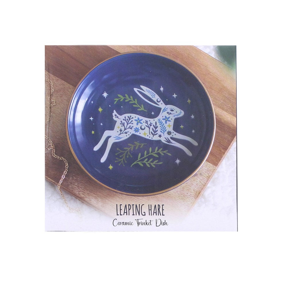 Schmuckschale "Leaping Hare" Keramik blau
