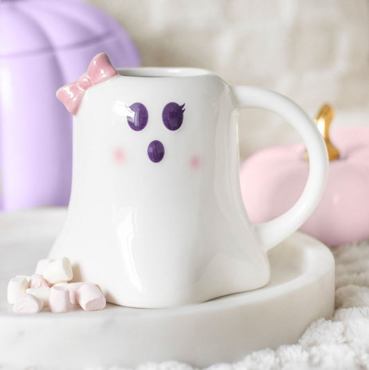 Tasse "Mrs Boo Ghost" Keramik weiß