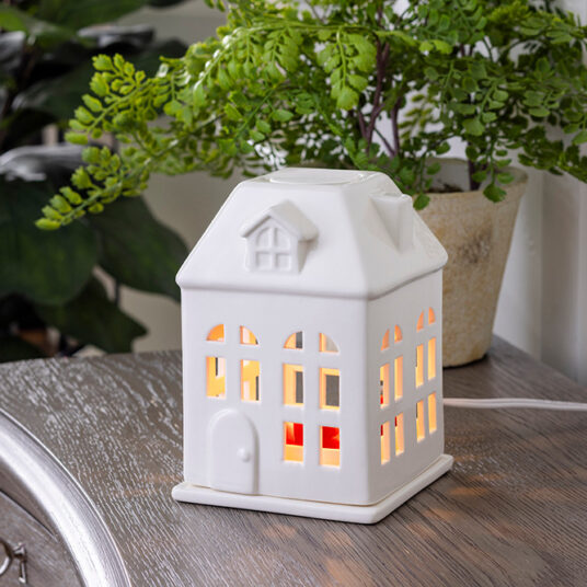 CANDLE WARMERS® Canopy Duftlampe PORCELAIN HOUSE weiß elektrisch