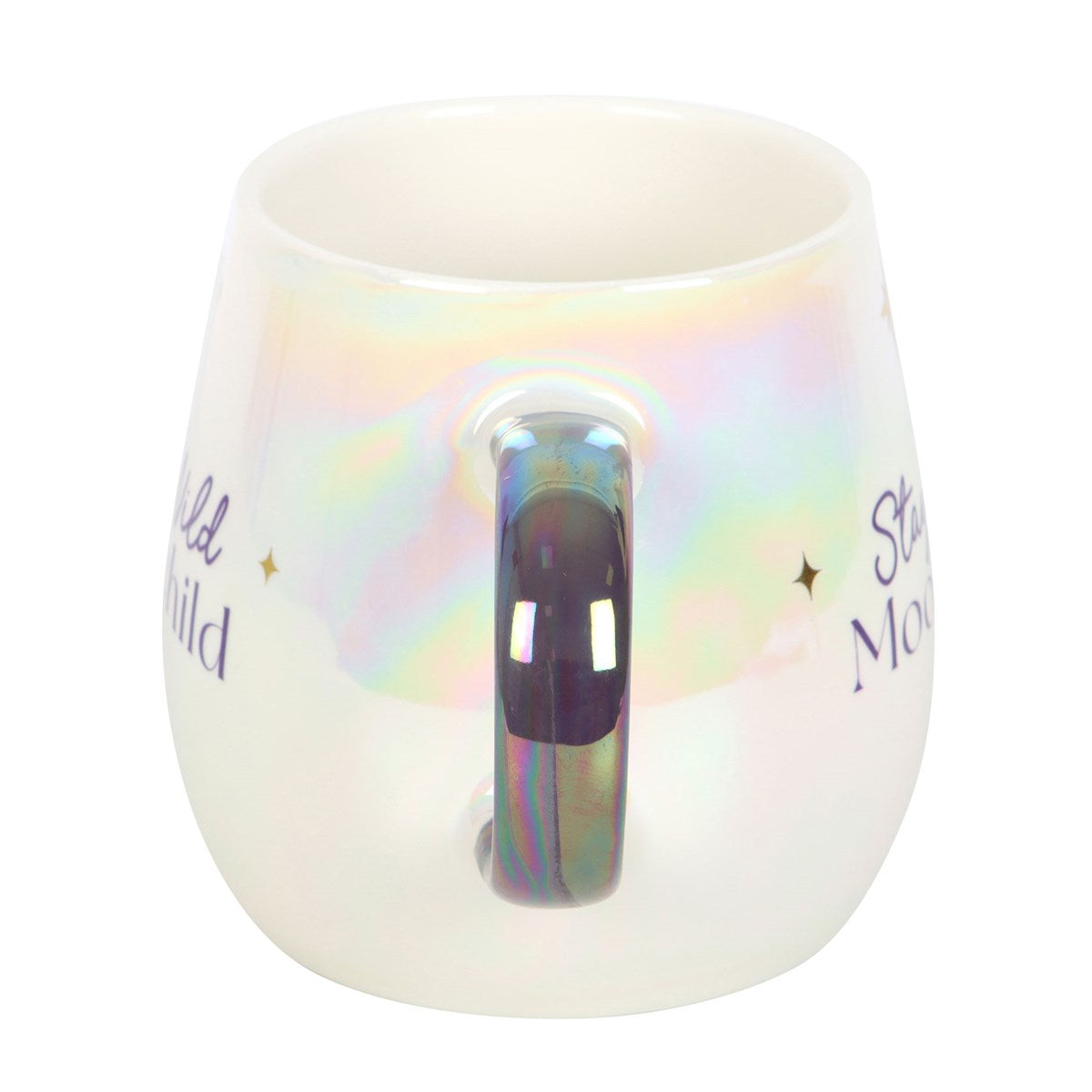 Mug "Stay Wild Moonchild" ceramic white iridescent