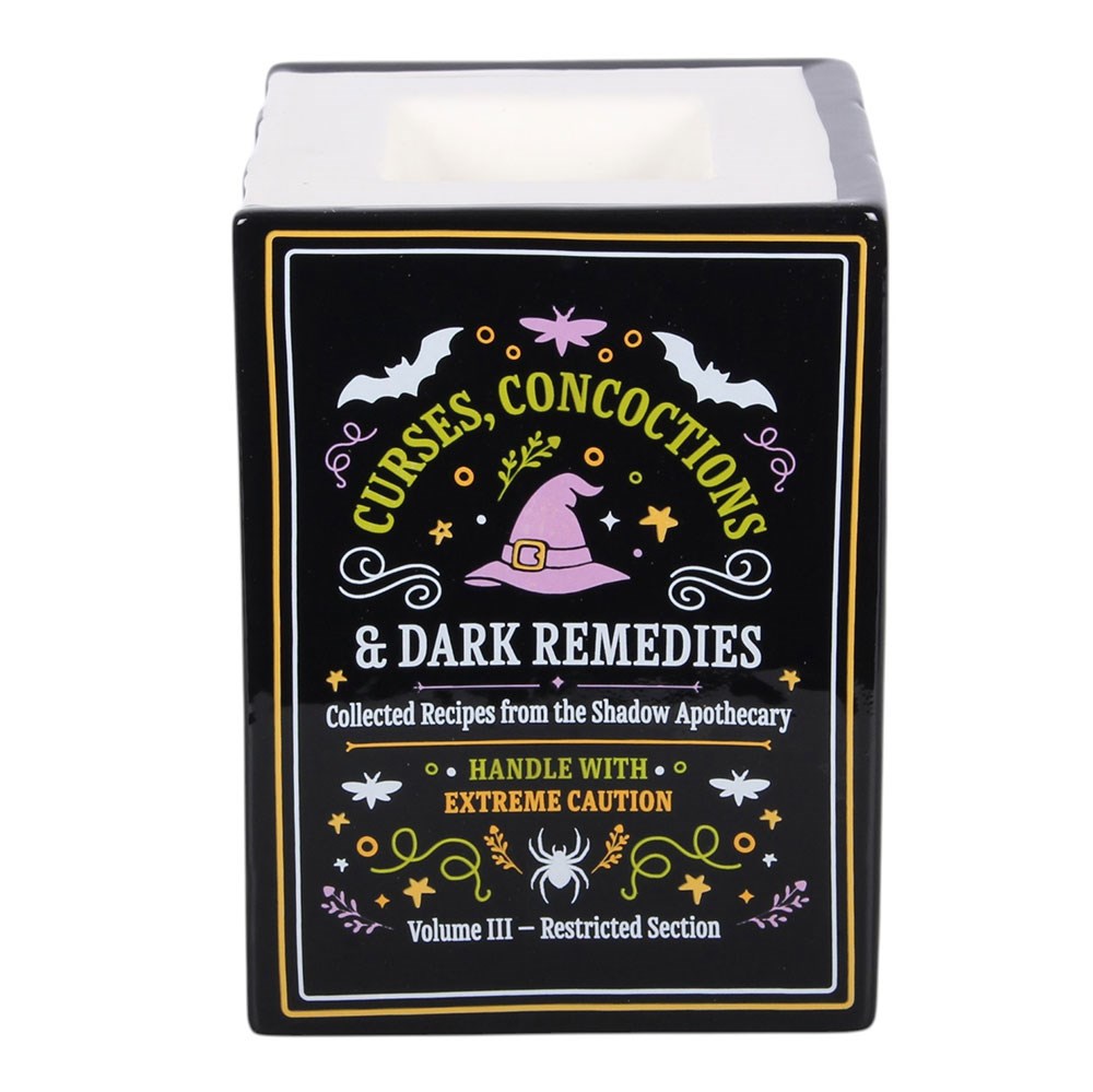 Duftlampe Teelicht "Witch`s Apothecary Book" Keramik schwarz