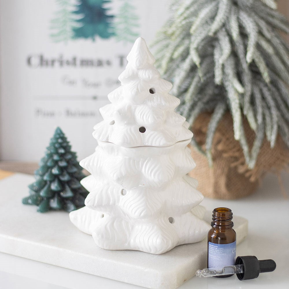 Duftlampe Teelicht "White Fir Tree" Keramik weiß