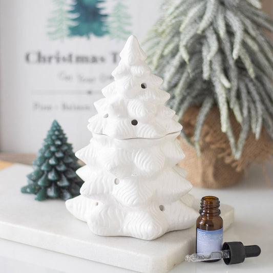 Duftlampe Teelicht "White Fir Tree" Keramik weiß