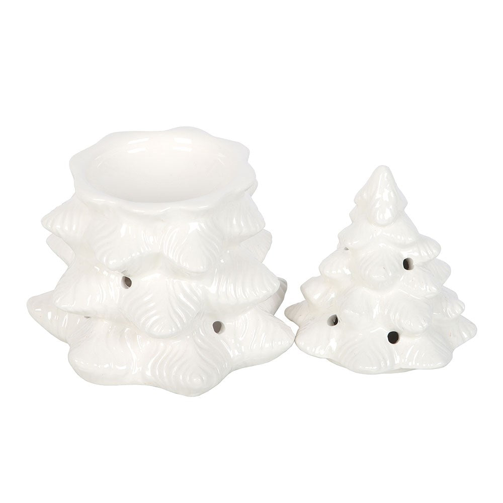 Duftlampe Teelicht "White Fir Tree" Keramik weiß