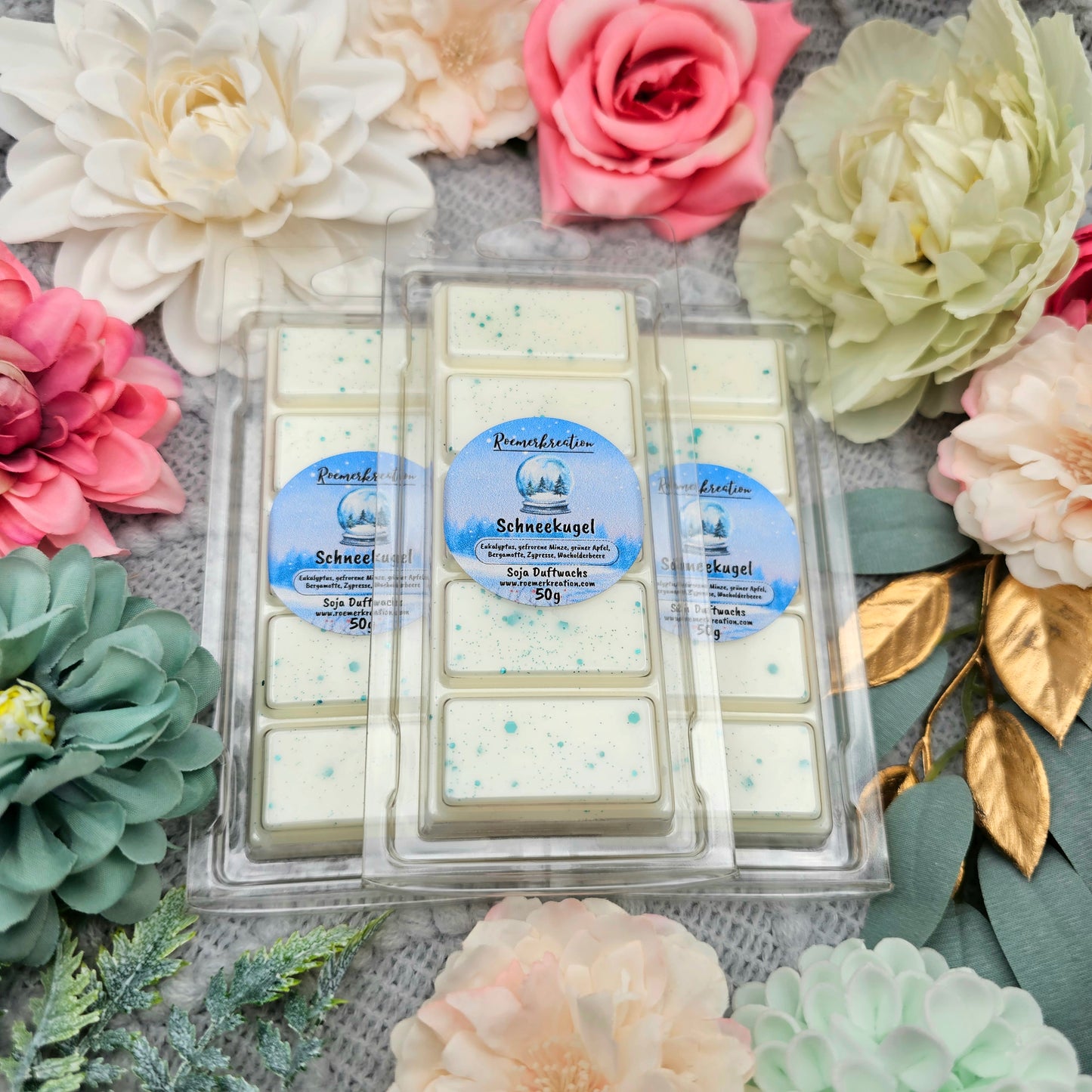 Tafel 50 g | Schneekugel | Duftwachs