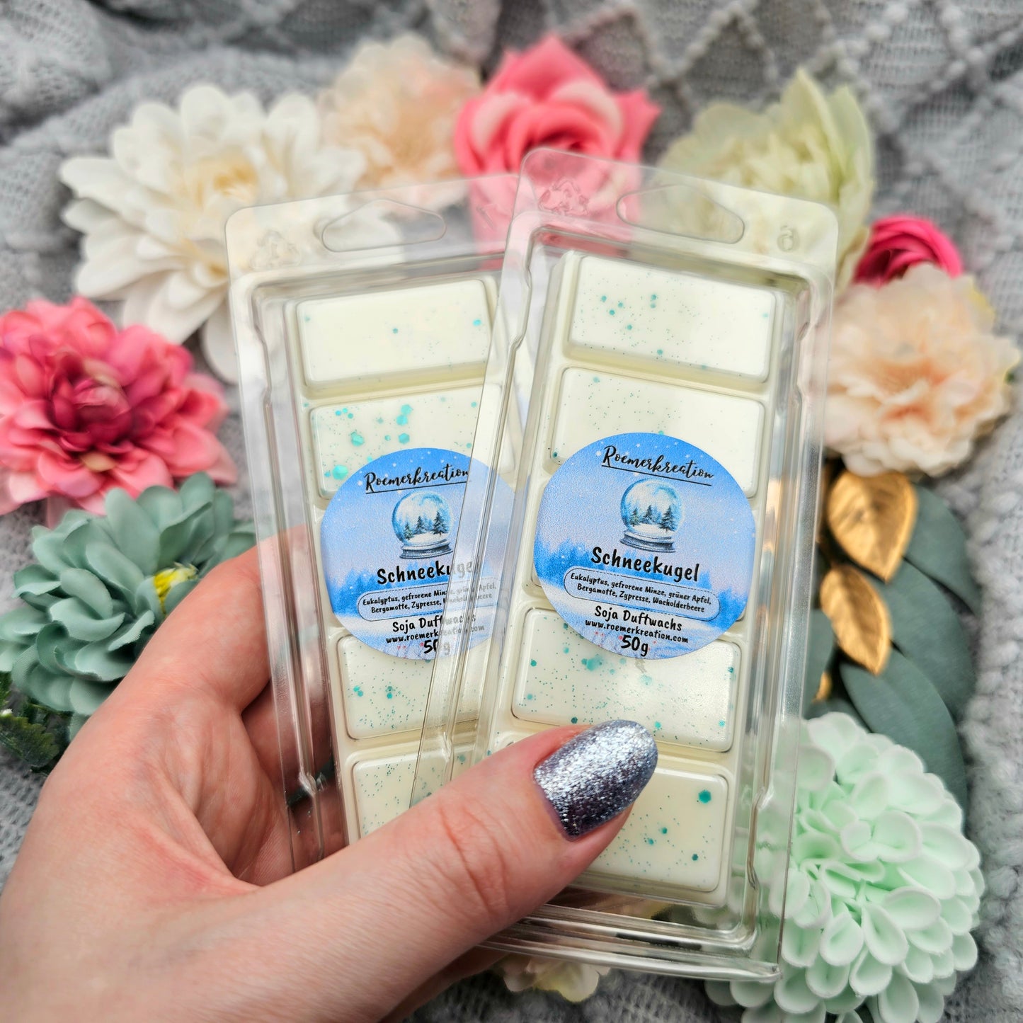 Tafel 50 g | Schneekugel | Duftwachs