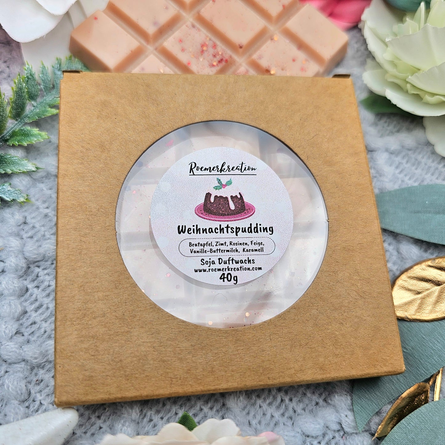 Tafel 40 g | Weihnachtspudding | *limitiert* | Duftwachs