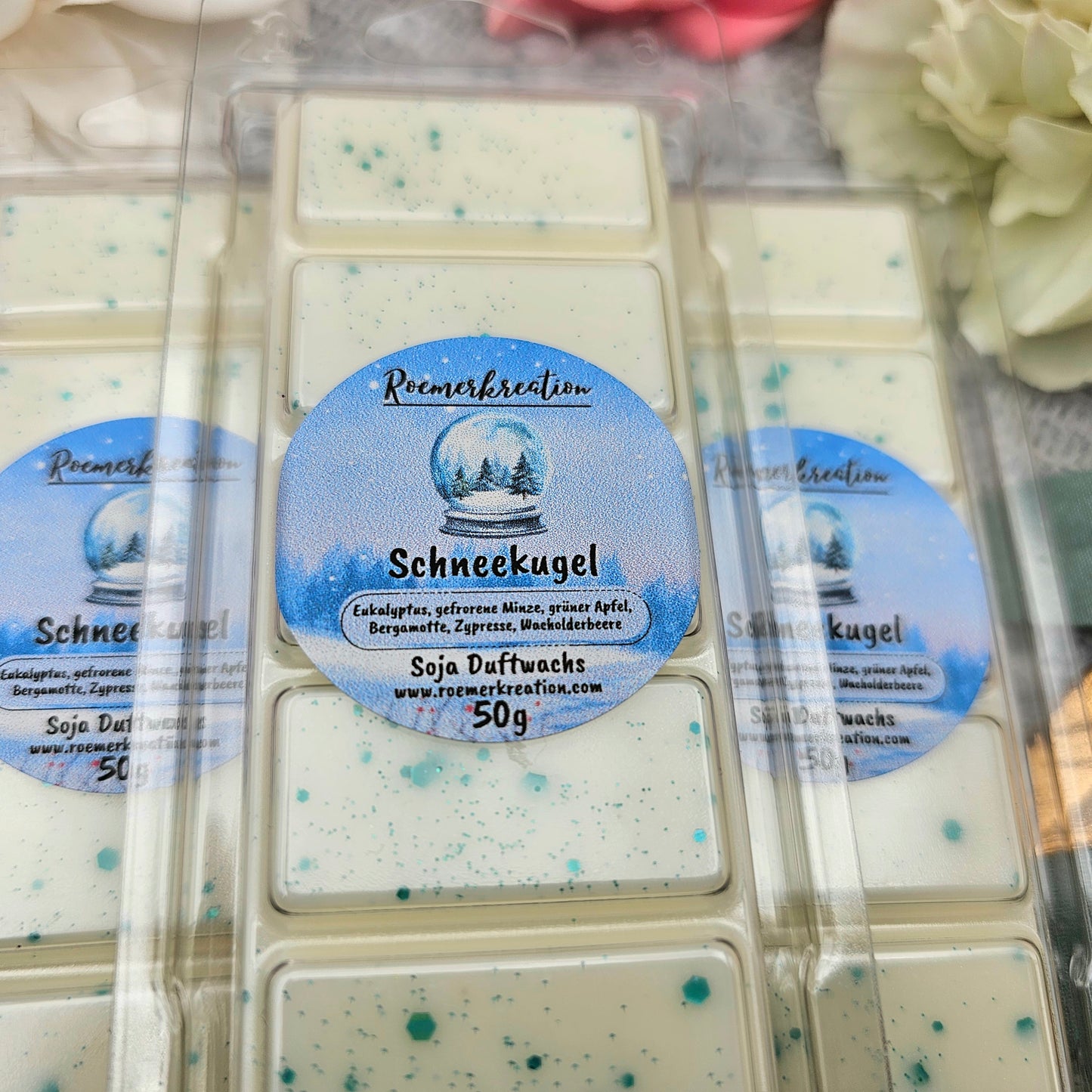Tafel 50 g | Schneekugel | Duftwachs