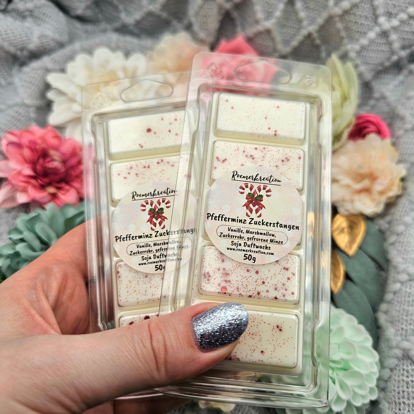 Tafel 50 g | Pfefferminz Zuckerstangen | Duftwachs