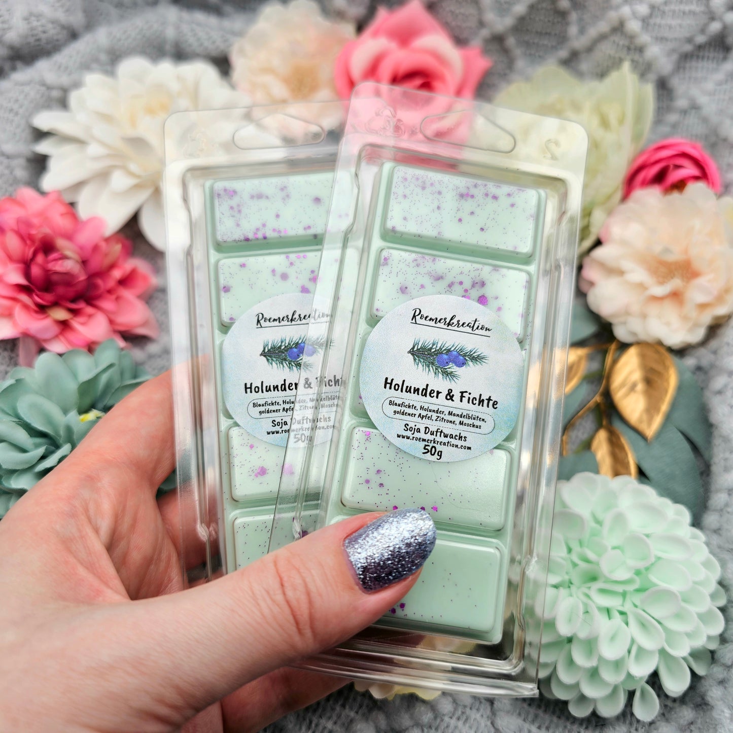 Tafel 50 g | Holunder & Fichte | Duftwachs