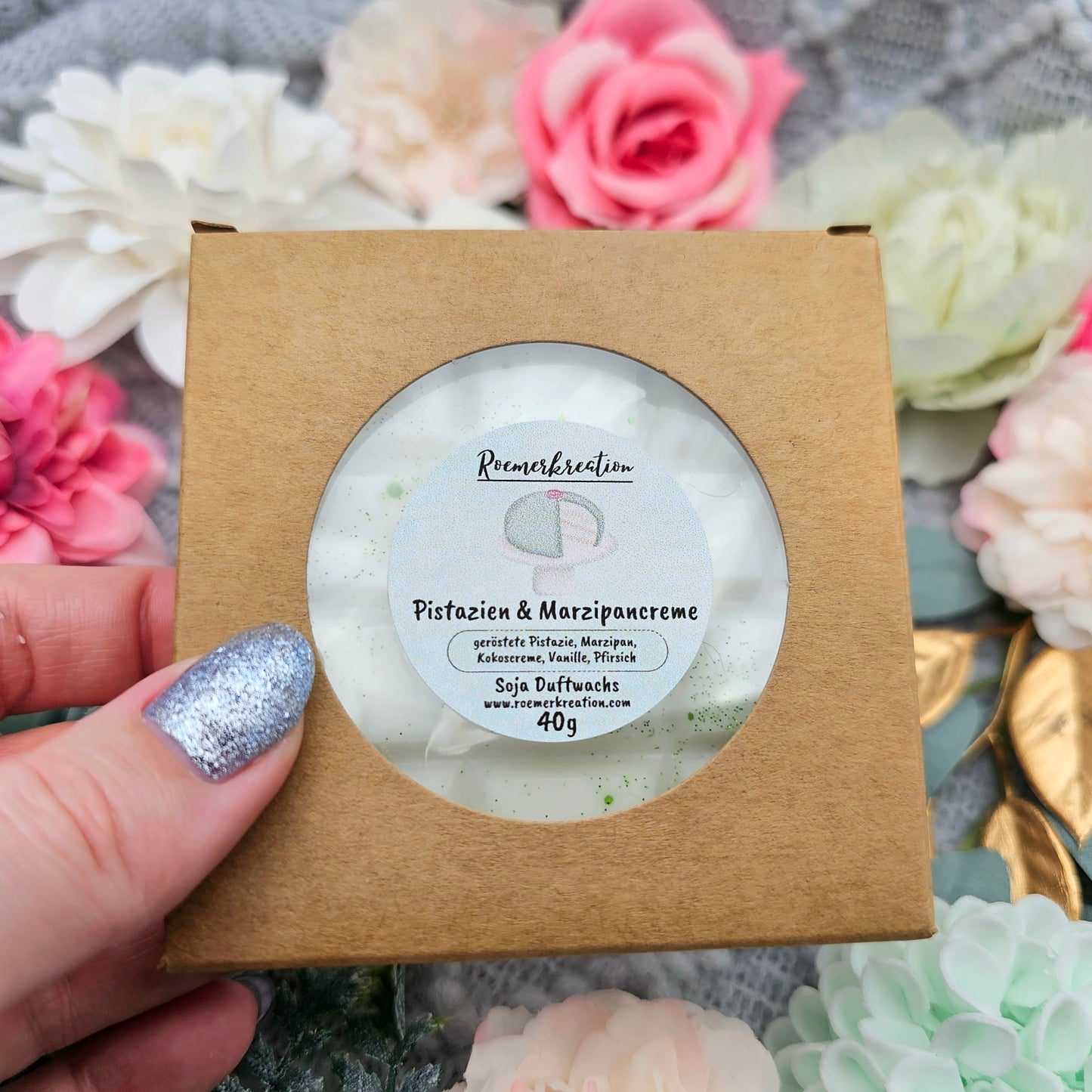 Tafel 40 g | Pistazien & Marzipancreme | *limitiert* | Duftwachs