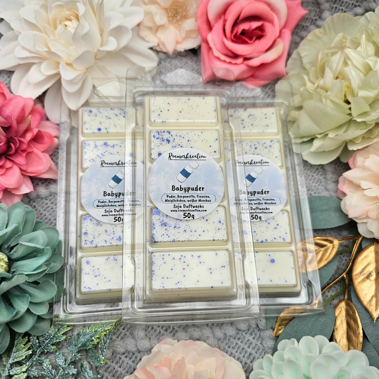 Tafel 50 g | Baby Puder | Duftwachs