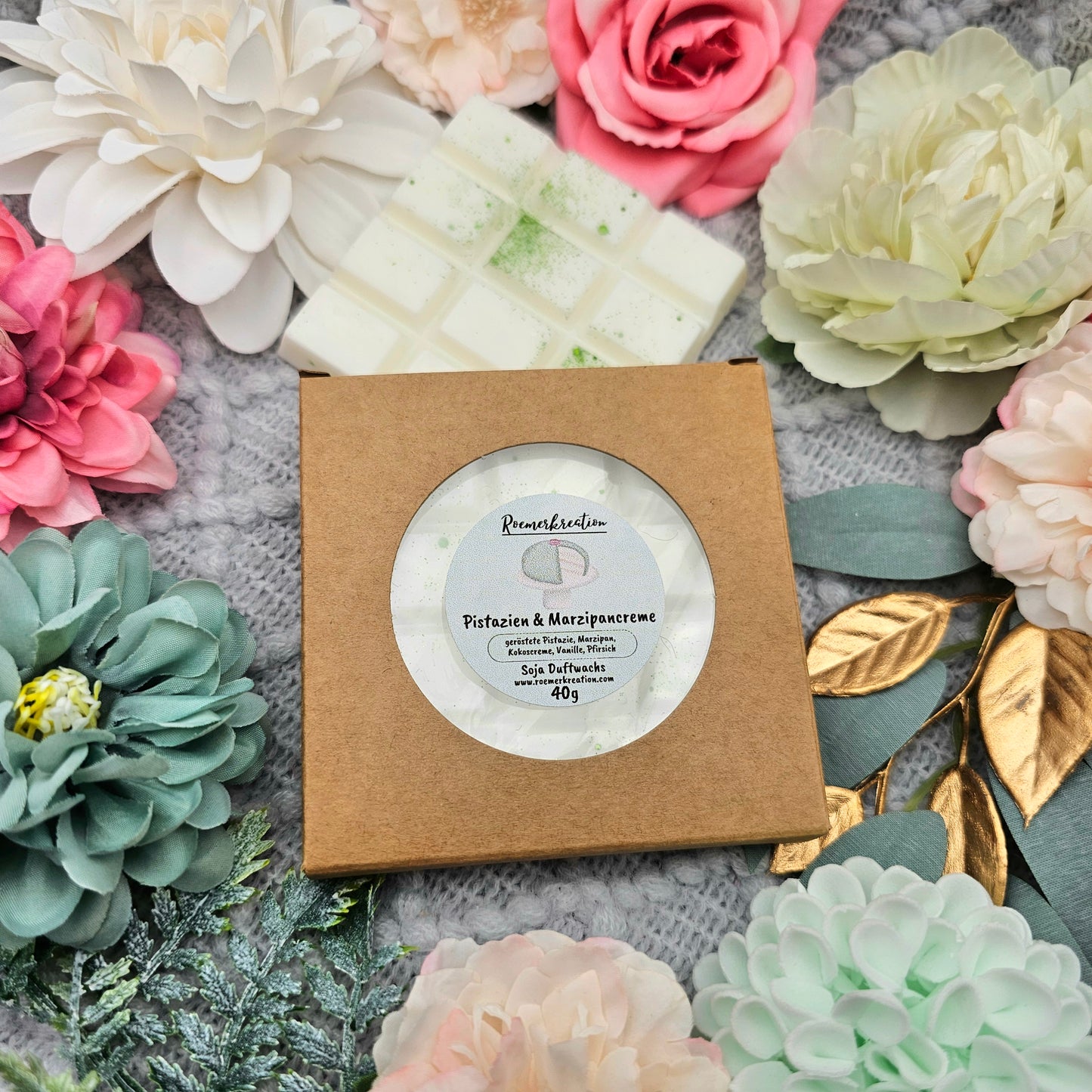 Tafel 40 g | Pistazien & Marzipancreme | *limitiert* | Duftwachs