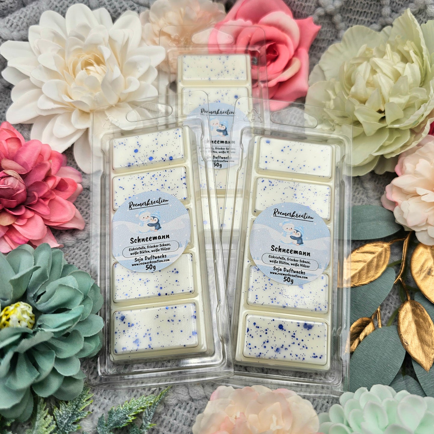Tafel 50 g | Schneemann | Duftwachs
