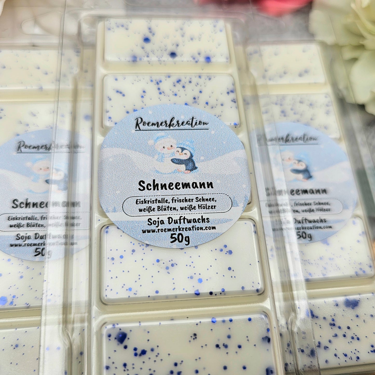 Tafel 50 g | Schneemann | Duftwachs
