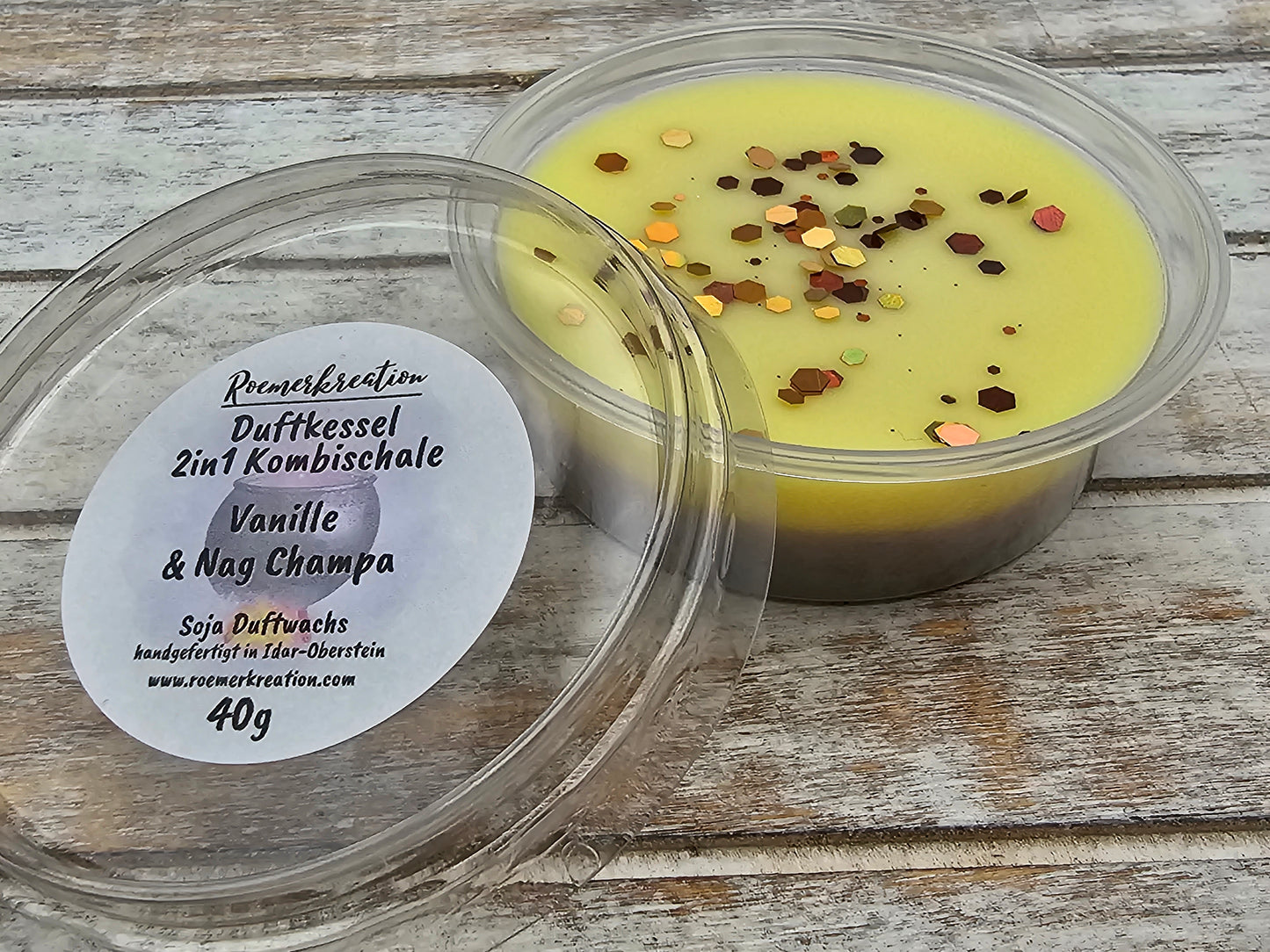 Duftkessel | 2in1 Kombischale | Vanille & Nag Champa  | Duftwachs | 40 g Schale