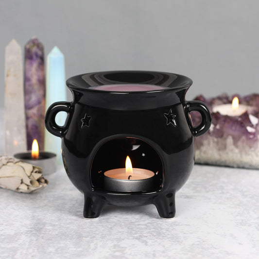 Duftlampe Teelicht Zauberkessel Keramik schwarz
