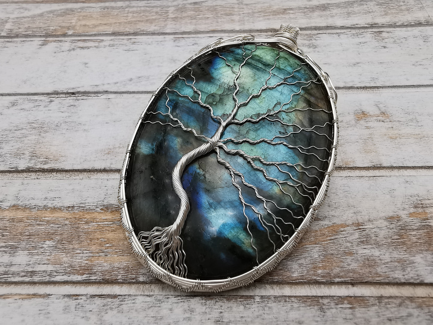 Tree of Life | Yggdrasil | Lebensbaum | Labradorit Anhänger | Schmuckdraht | Handmade | wire wrap pendant | Einzelstück