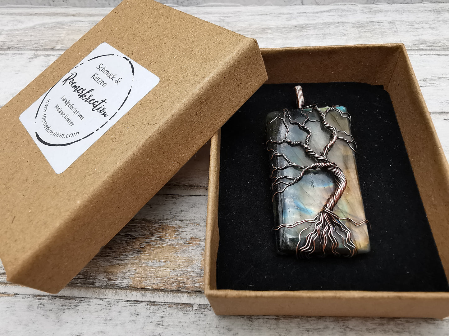 Tree of Life | Yggdrasil | Lebensbaum | Labradorit Anhänger | Kupferdraht | Handmade | wire wrap pendant | Einzelstück