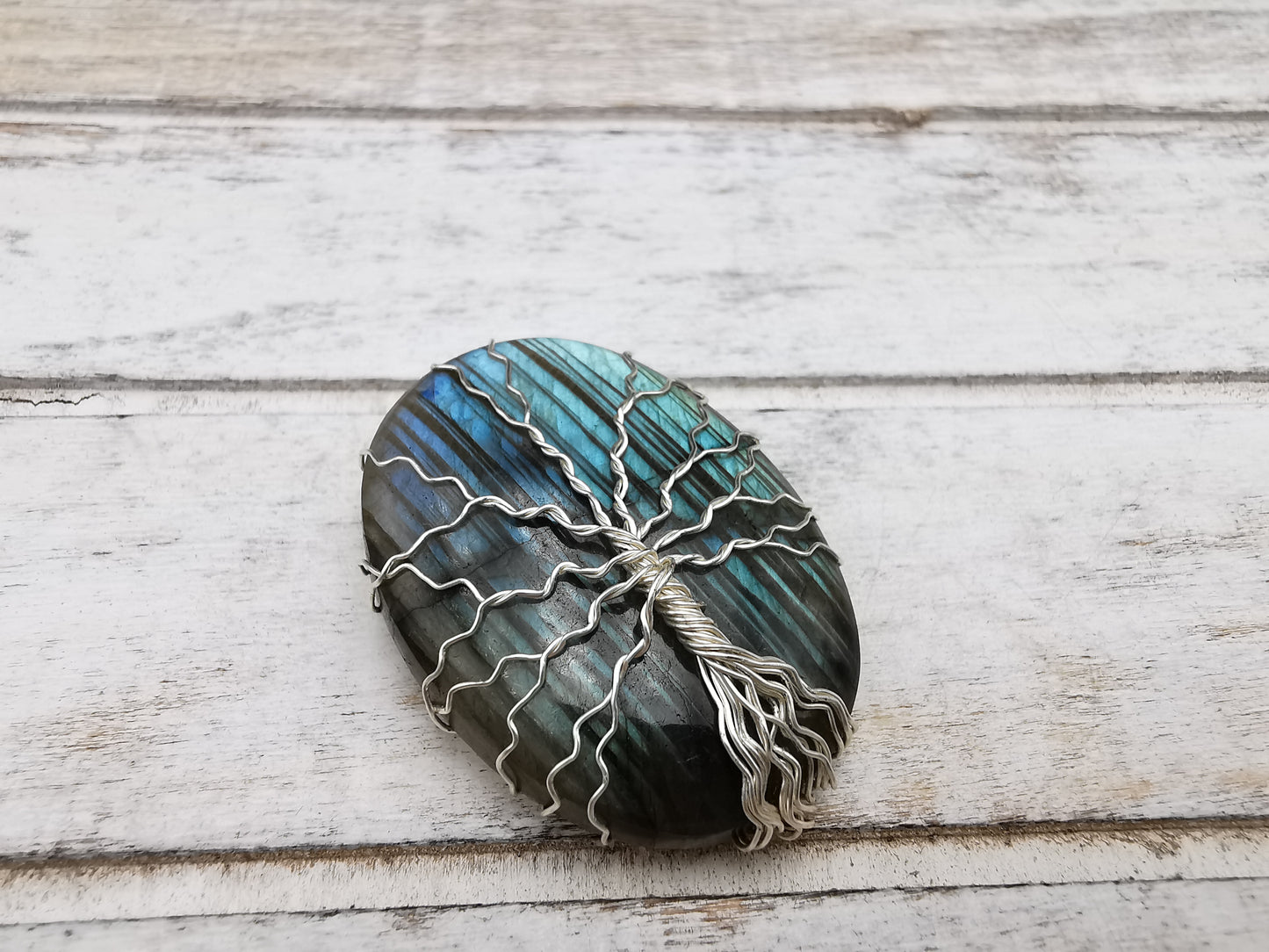 Tree of Life | Yggdrasil | Lebensbaum | Labradorit Anhänger | Schmuckdraht | Handmade | wire wrap pendant | Einzelstück