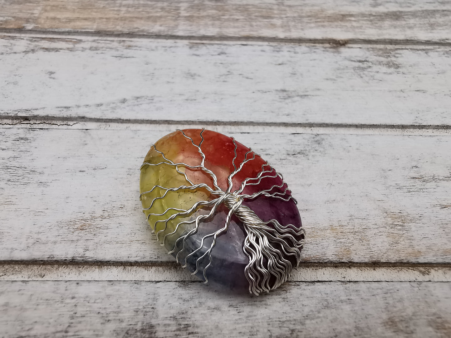 Tree of Life | Yggdrasil | Lebensbaum | Regenbogen Quarz Anhänger | Schmuckdraht | Handmade | wire wrap pendant | Einzelstück