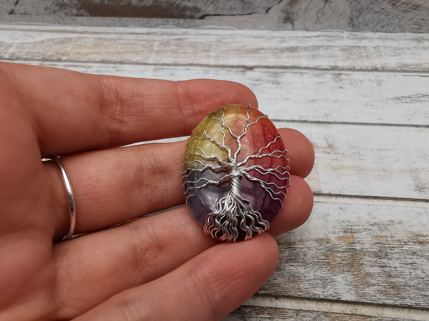 Tree of Life | Yggdrasil | Lebensbaum | Regenbogen Quarz Anhänger | Schmuckdraht | Handmade | wire wrap pendant | Einzelstück