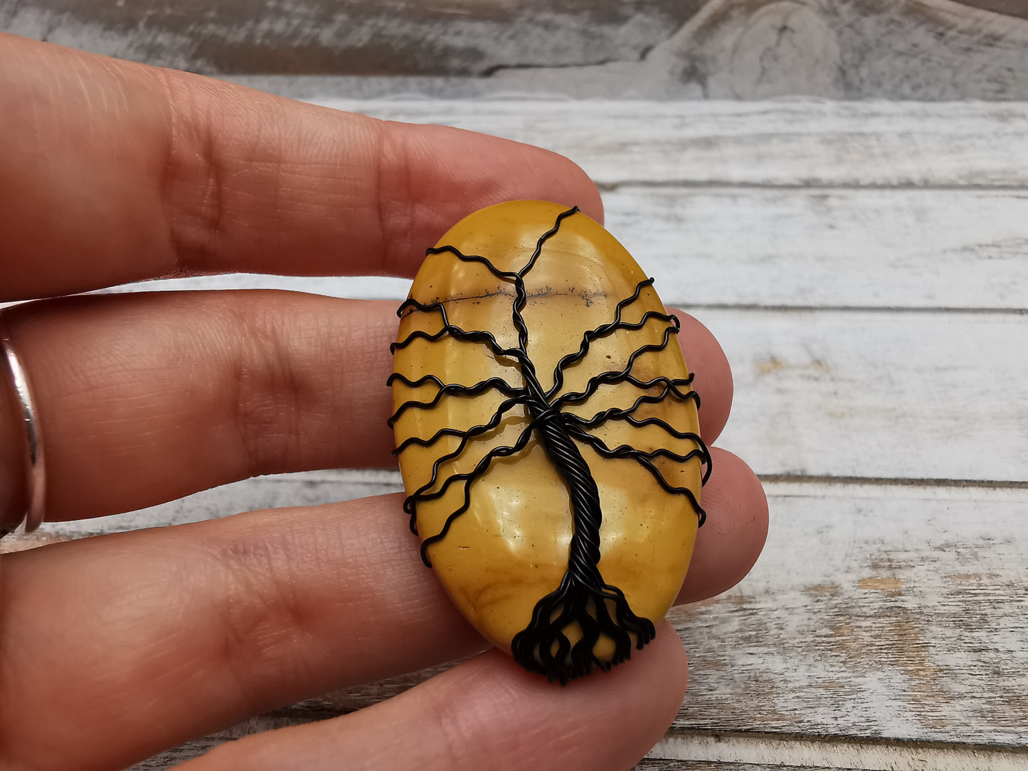 Tree of Life | Yggdrasil | Lebensbaum | Jaspis Anhänger | Schmuckdraht | Handmade | wire wrap pendant | Einzelstück