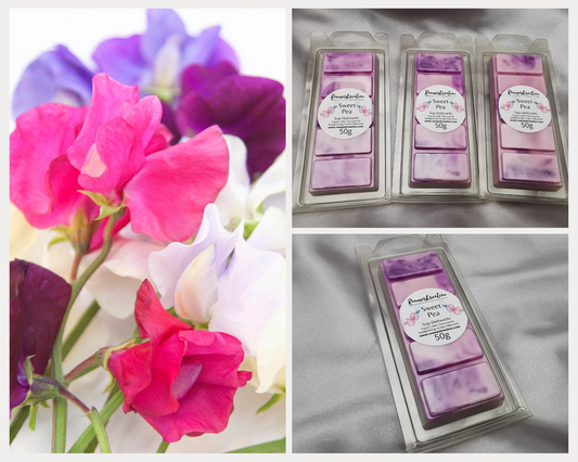 Sweet Pea | Parfüm Duftwachs | 50gr Sojawachs Tafel | Handgefertigtes Duftwachs | vegan | ohne Tierversuche